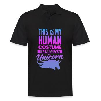 Einhorn Halloween Mensch Kostüm Geschenk - Männer Poloshirt - Schwarz - Vorne - Kai (181cm)