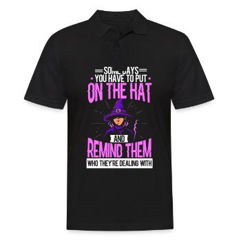 Halloween Hexe Hexerei Hut Magisch Geschenk - Männer Poloshirt - Schwarz - Vorne - Kai (181cm)