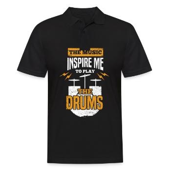 Drummer Percussion Drums Drummer Gift - Polo Homme - noir - Devant - Kai (181cm)