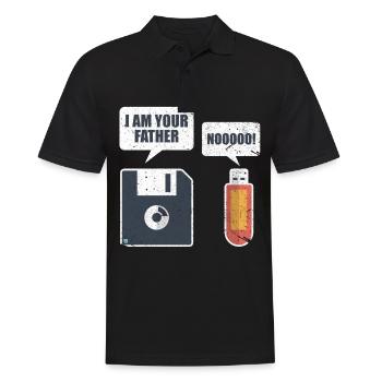 USB Floppy Disk Speicher Computer Nerd Geschenk - Männer Poloshirt - Schwarz - Vorne - Kai (181cm)