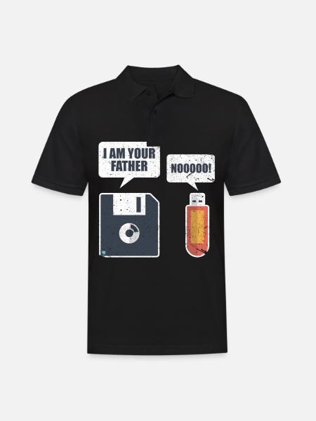 USB Floppy Disk Speicher Computer Nerd Geschenk - Männer Poloshirt - Schwarz