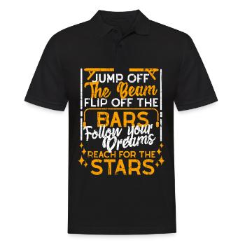 Tumbling gymnastics apparel shirt gift idea - Männer Poloshirt - Schwarz - Vorne - Kai (181cm)
