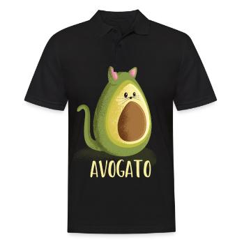 Cool funny vegan vegetarian Avocado cat present - Polo Homme - noir - Devant - Kai (181cm)