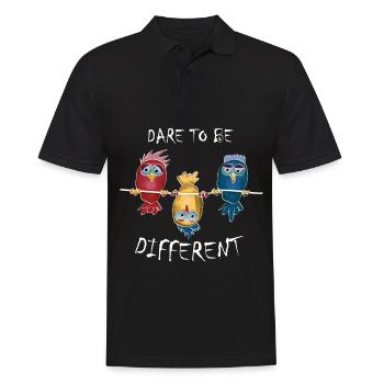 Be different Against the current LGBT bird gift - Men's Polo Shirt - black - Front - Kai (181cm)