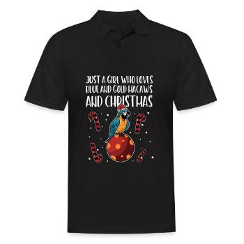 Macaw Christmas Bird Christmas Girl cadeau de Noël - Polo Homme - noir - Devant - Kai (181cm)