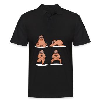 Positions de yoga paresseux poison lente d'amant - Polo Homme - noir - Devant - Kai (181cm)