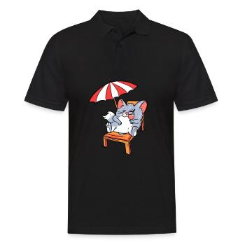 Chilling chinchilla gnawer chinchilla rabbit gift - Männer Poloshirt - Schwarz - Vorne - Kai (181cm)