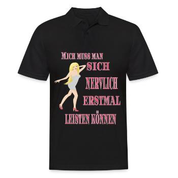 Mich muss man sich nervlich erstmal leisten können - Männer Poloshirt - Schwarz - Vorne - Kai (181cm)