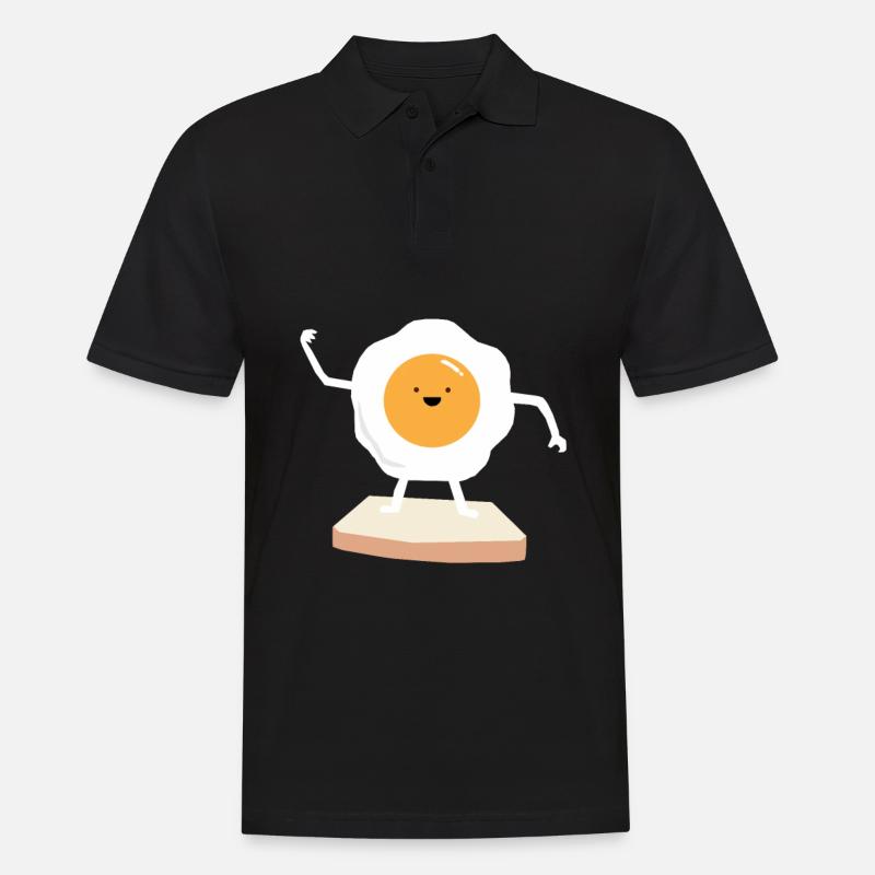 Fried egg Ei Spiegelei Toast Protein - Men's Polo Shirt - black