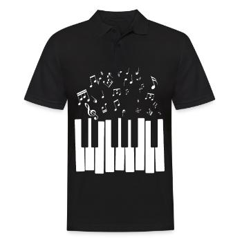 Piano Partitions Musique Classique Cadeau Musicien - Polo Homme - noir - Devant - Kai (181cm)