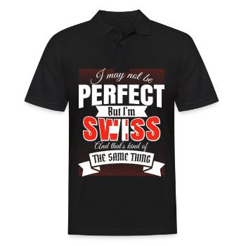 Switzerland Swiss Gift Funny joke swiss - Men's Polo Shirt - black - Front - Kai (181cm)