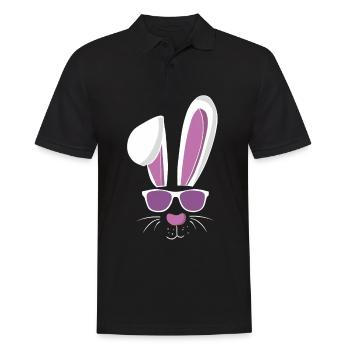 Cooler Skihase und Osterhase - Männer Poloshirt - Schwarz - Vorne - Kai (181cm)