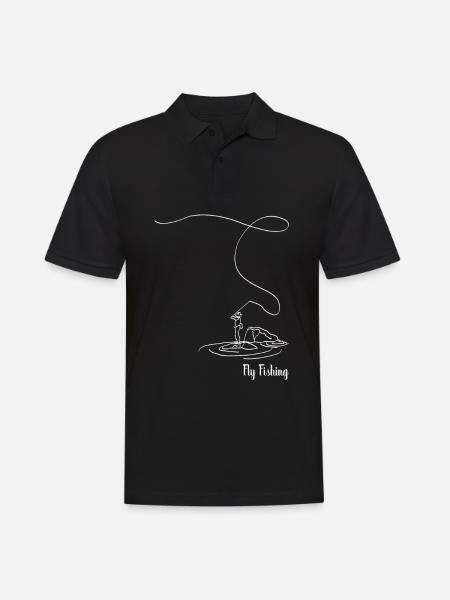 Fliegenfischen Angeln Wobbler Fischer Forelle - Männer Poloshirt - Schwarz