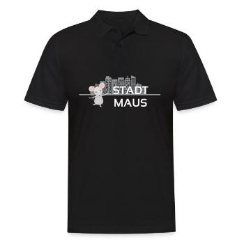 Stadtmaus Skyline Geschenkidee - Männer Poloshirt - Schwarz - Vorne - Kai (181cm)