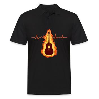 Gitarre - Männer Poloshirt - Schwarz - Vorne - Kai (181cm)