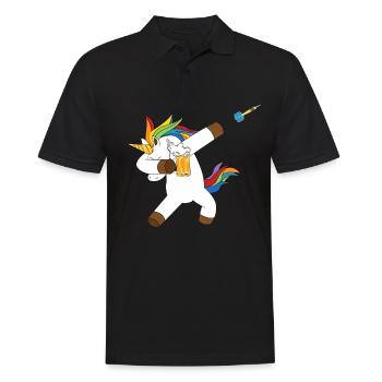 Dabbing unicorn dab unicorn dart beer darts - Men's Polo Shirt - black - Front - Kai (181cm)