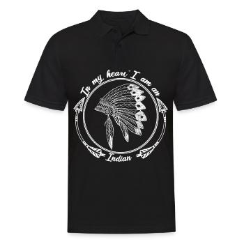 Indian headdress arrow native american gift heart - Men's Polo Shirt - black - Front - Kai (181cm)