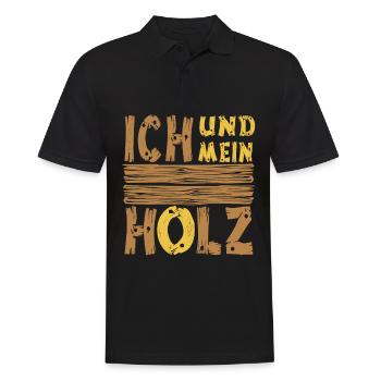 Ich und mein Holz - Männer Poloshirt - Schwarz - Vorne - Kai (181cm)