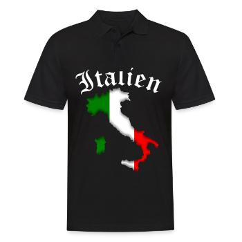 Italy - map outline flag - Men's Polo Shirt - black - Front - Kai (181cm)
