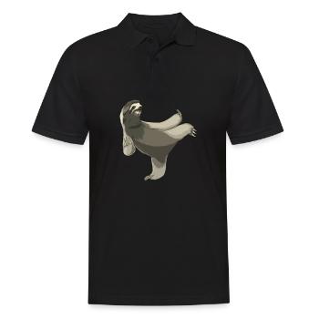 Karate Faultier design für Kampfsportler und - Männer Poloshirt - Schwarz - Vorne - Kai (181cm)