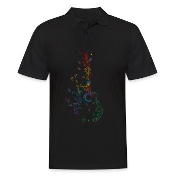 Gitarre Musiker Geschenkidee für Gitarristen - Männer Poloshirt - Schwarz - Vorne - Kai (181cm)