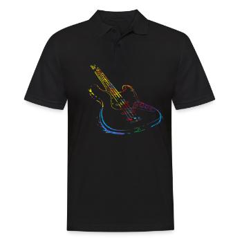 Gitarre Musiker Geschenkidee für Gitarristen - Männer Poloshirt - Schwarz - Vorne - Kai (181cm)
