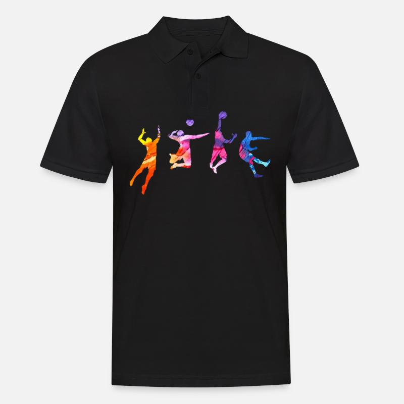 Volleyball - Männer Poloshirt - Schwarz