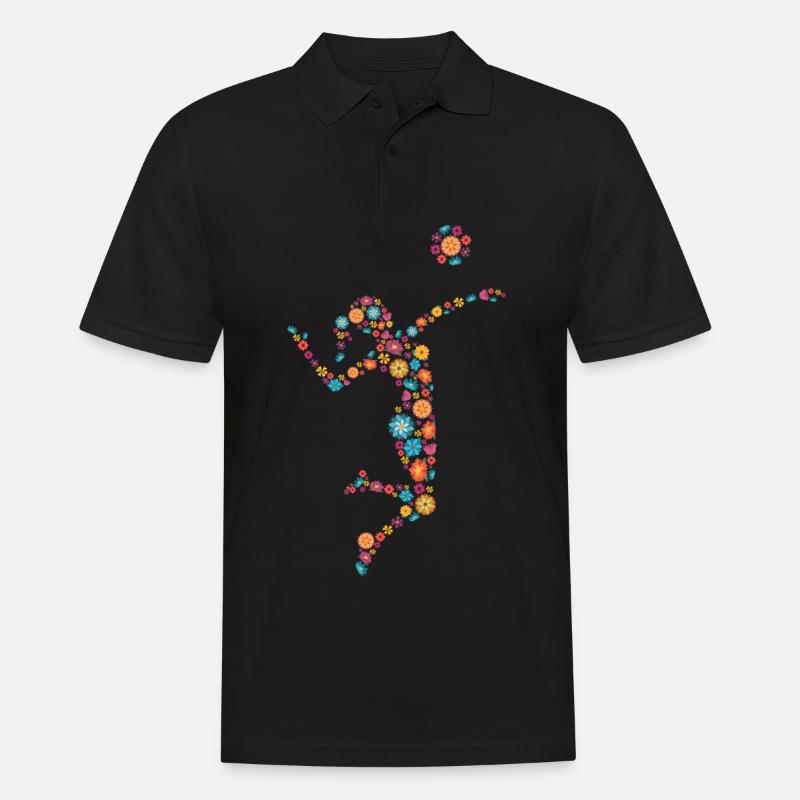 Volleyball Frau oder Mädchen - Männer Poloshirt - Schwarz