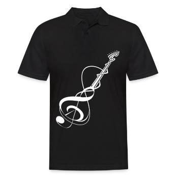 Gitarre Musiker Geschenkidee für Gitarristen - Männer Poloshirt - Schwarz - Vorne - Kai (181cm)