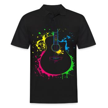 Gitarre Musiker Geschenkidee für Gitarristen - Männer Poloshirt - Schwarz - Vorne - Kai (181cm)