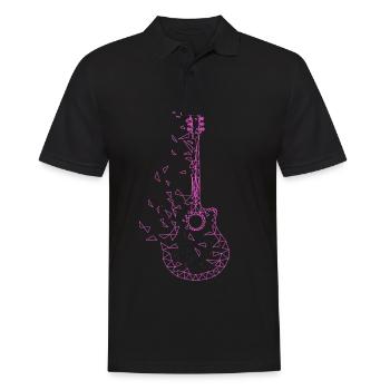 Guitare musicien idée cadeau pour les guitaristes - Polo Homme - noir - Devant - Kai (181cm)