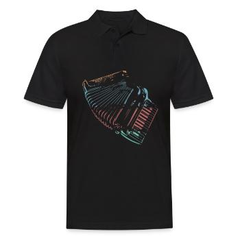 Retro Farben Akkordeon Musiker Geschenkidee - Polo Homme - noir - Devant - Kai (181cm)