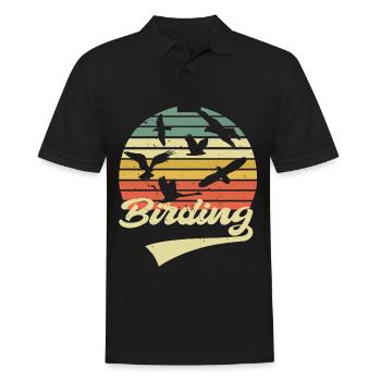 Birdwatching Birding Bird Watching Ornithologist - Men's Polo Shirt - black - Front - Kai (181cm)