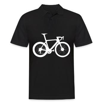 Road bike silhouette - Men's Polo Shirt - black - Front - Kai (181cm)