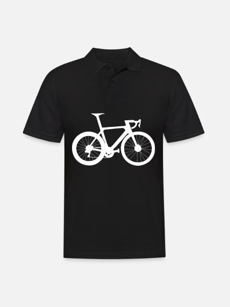 Rennrad Silhouette - Männer Poloshirt - Schwarz