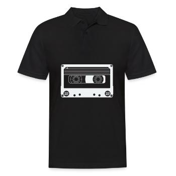 Cassette vintage rétro - Polo Homme - noir - Devant - Kai (181cm)