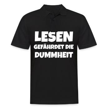 Lesen Gefährdet Die Dummheit Bücher Studium Idee - Männer Poloshirt - Schwarz - Vorne - Kai (181cm)