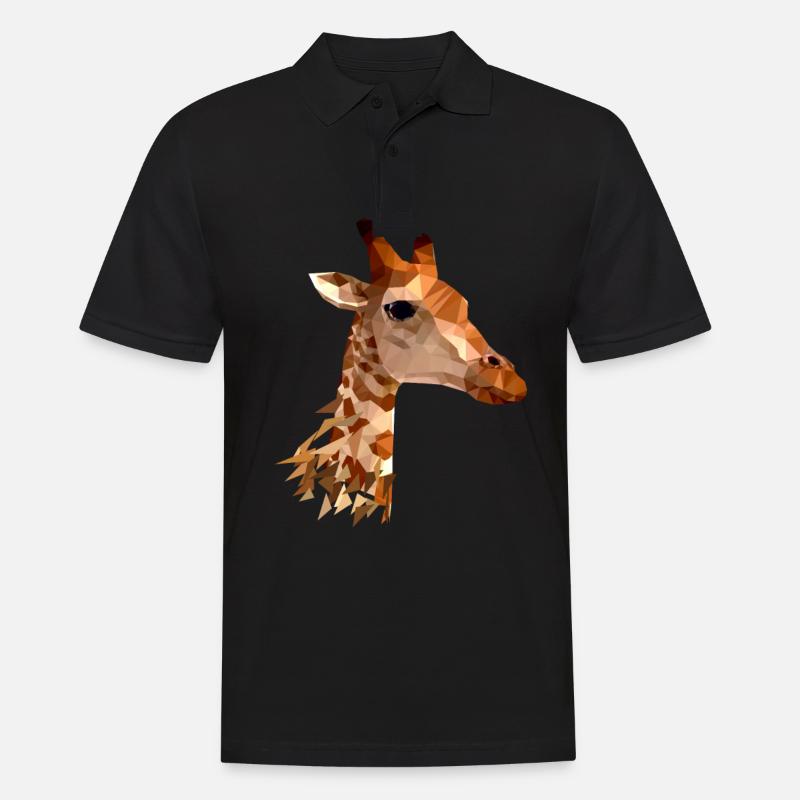 Giraffe - Männer Poloshirt - Schwarz