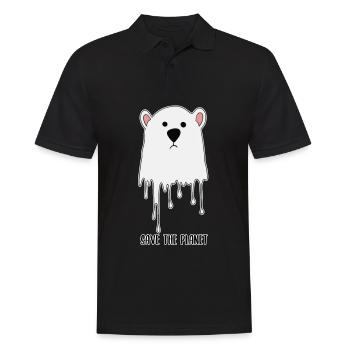 Melting Polar Bear Climate Protection Climate Change World - Men's Polo Shirt - black - Front - Kai (181cm)