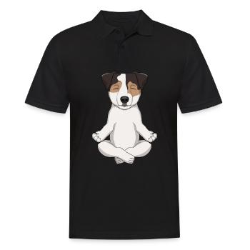 Parson Russell Terrier meditiert - Männer Poloshirt - Schwarz - Vorne - Kai (181cm)