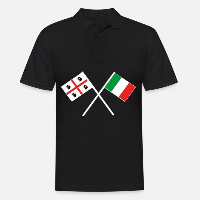 Drapeau Sardaigne et Italie - Polo Homme - noir