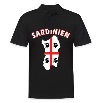 Sardinien Landkarte Urlaub Motorrad Flagge - Männer Poloshirt - Schwarz - Vorne - Kai (181cm)