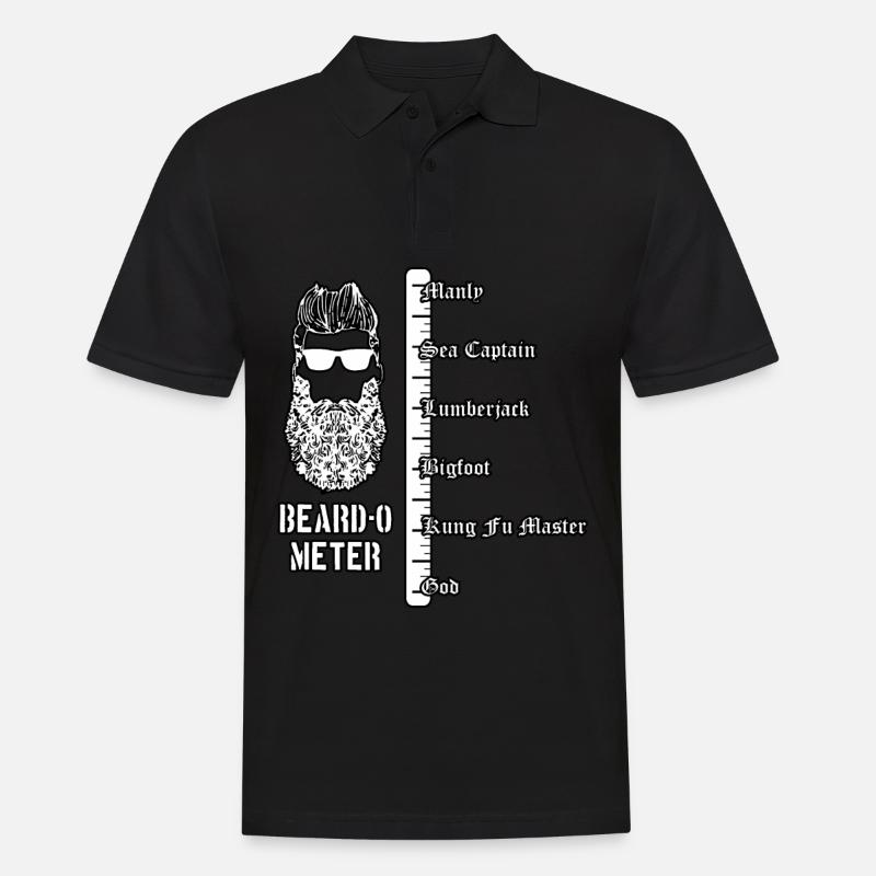 Bart Bärtig Beard-O-Meter Männer Geschenk - Männer Poloshirt - Schwarz