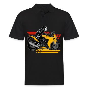 Motorcycle Bike - Men's Polo Shirt - black - Front - Kai (181cm)