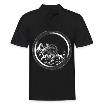 Mountain Bike MTB Bike Tire Downhill Biker - Men's Polo Shirt - black - Front - Kai (181cm)