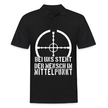 Soldat, Spruch, Lustig, Bundeswehr, Soldaten, - Männer Poloshirt - Schwarz - Vorne - Kai (181cm)