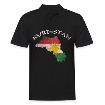 Kurdistan gift Kurds flag - Men's Polo Shirt - black - Front - Kai (181cm)