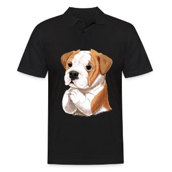 Bulldog anglais Bulldog anglais cadeau - Polo Homme - noir - Devant - Kai (181cm)