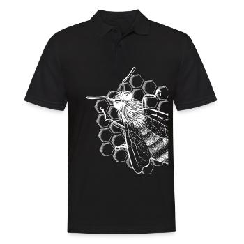 Abeille apiculteur cadeau motif miel - Polo Homme - noir - Devant - Kai (181cm)