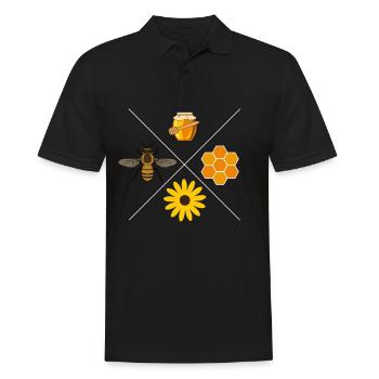 Abeille apiculteur cadeau motif miel - Polo Homme - noir - Devant - Kai (181cm)